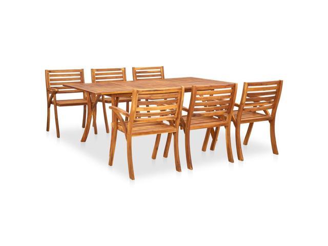 vidaXL Solid Acacia Wood Garden Dining Set 7 Pieces Outdoor Dinner Dinette