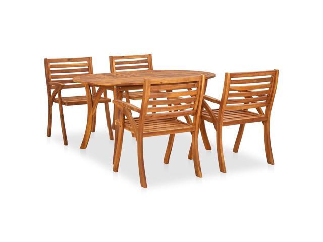vidaXL Solid Acacia Wood Garden Dining Set 5 Pieces Outdoor Dinner Dinette
