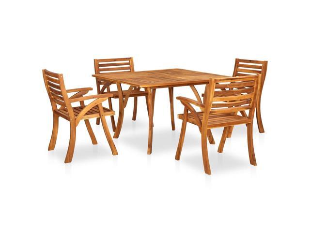 vidaXL Solid Acacia Wood Garden Dining Set 5 Pieces Outdoor Dinner Dinette