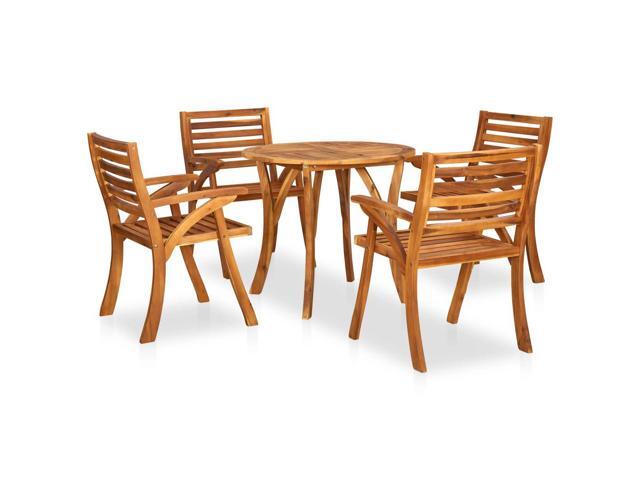 vidaXL Solid Acacia Wood Garden Dining Set 5 Pieces Outdoor Dinner Dinette