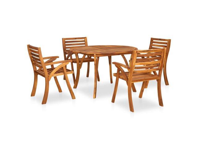 vidaXL Solid Acacia Wood Garden Dining Set 5 Pieces Outdoor Dinner Dinette