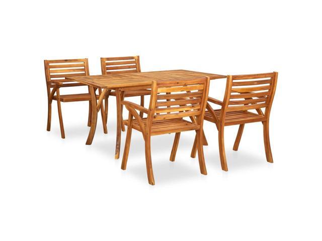 vidaXL Solid Acacia Wood Garden Dining Set 5 Pieces Outdoor Dinner Dinette