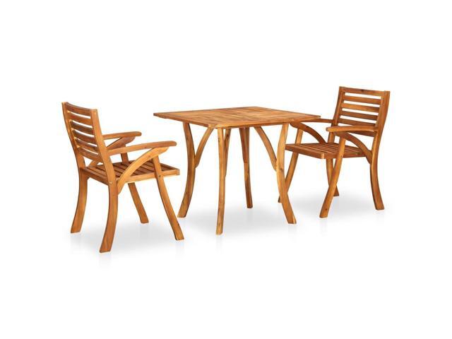 vidaXL Solid Acacia Wood Garden Dining Set 3 Pieces Outdoor Dinner Dinette