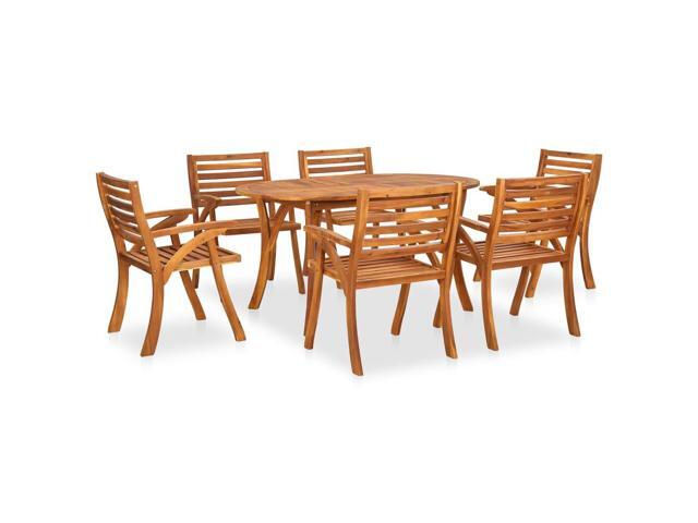 vidaXL Solid Acacia Wood Garden Dining Set 7 Pieces Outdoor Dinner Dinette
