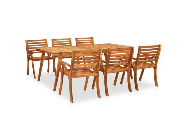 vidaXL Solid Acacia Wood Garden Dining Set 7 Pieces Outdoor Dinner Dinette