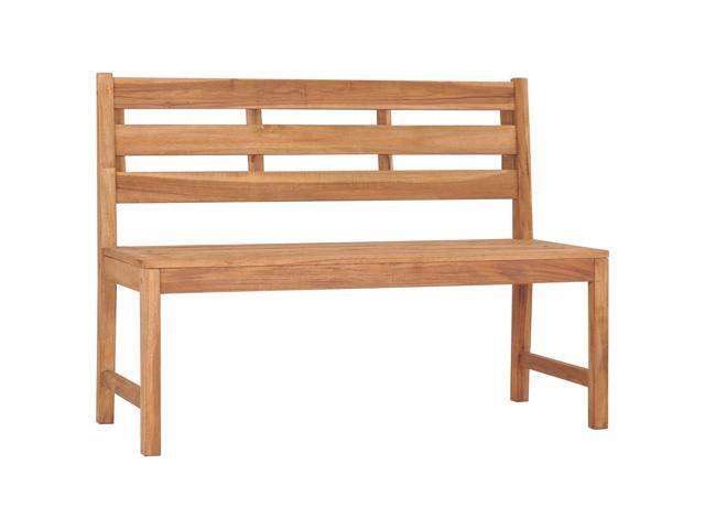 vidaXL Solid Teak Wood Garden Bench 472' Outdoor Patio Wooden Lounge Seating