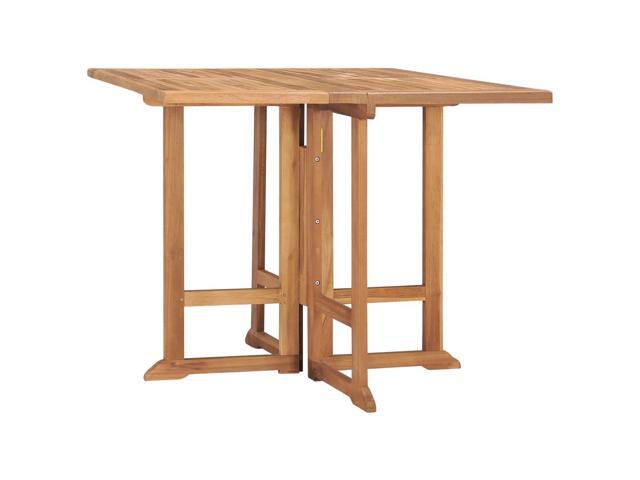 vidaXL Solid Teak Wood Folding Garden Dining Table 354' Outdoor Patio Dinner