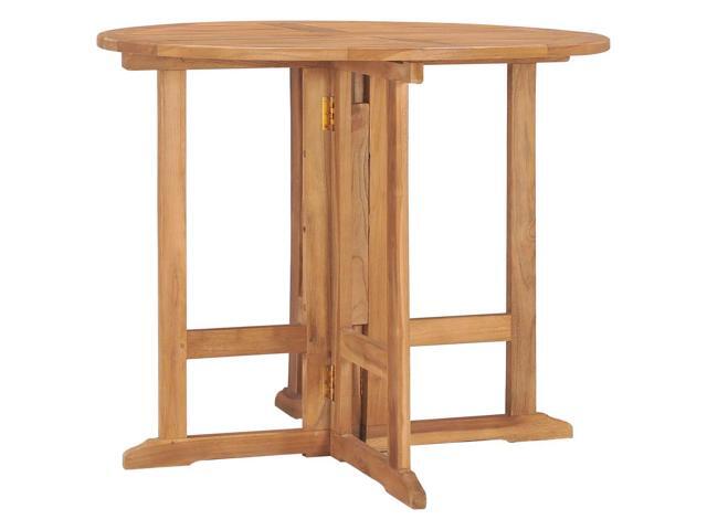vidaXL Solid Teak Wood Folding Garden Dining Table 354' Outdoor Patio Dinner