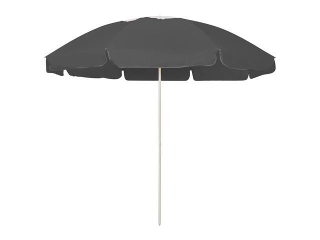 vidaXL Beach Umbrella Anthracite Outdoor Parasol Canopy Sunshade Sun Shelter
