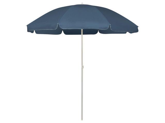 vidaXL Beach Umbrella Blue Outdoor Garden Parasol Canopy Sunshade Sun Shelter