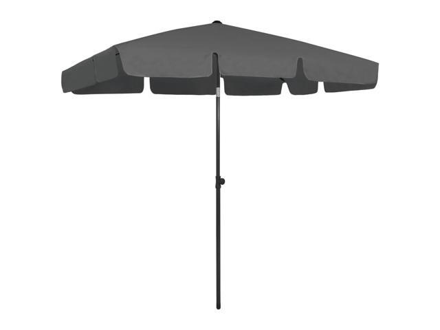 vidaXL Beach Umbrella Anthracite Outdoor Parasol Canopy Sunshade Sun Shelter