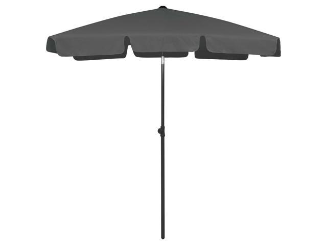 vidaXL Beach Umbrella Anthracite Outdoor Parasol Canopy Sunshade Sun Shelter