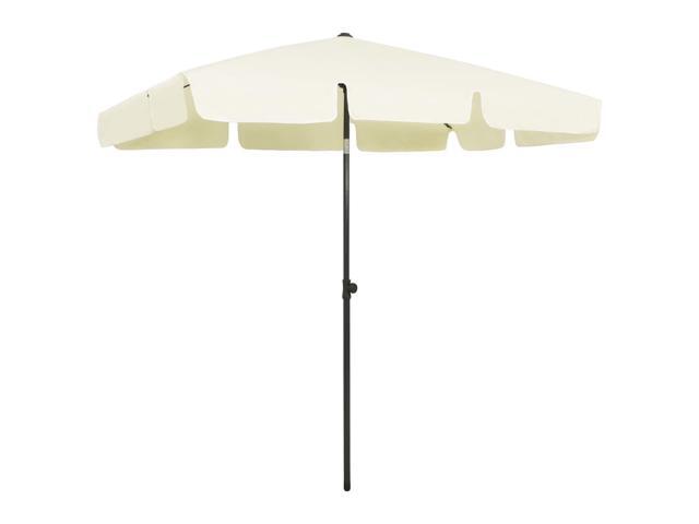 vidaXL Beach Umbrella Sand Yellow Outdoor Parasol Canopy Sunshade Sun Shelter