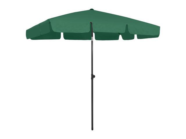 vidaXL Beach Umbrella Green Outdoor Garden Parasol Canopy Sunshade Sun Shelter