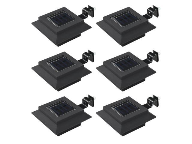 vidaXL 6x Outdoor Solar Lamps LED Square 47' Black Garden Patio Path Lighting