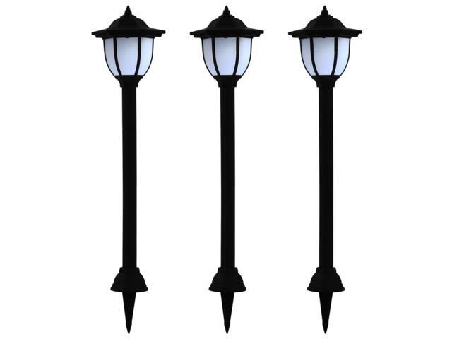 vidaXL 3x Outdoor Solar Lamps LED Black Garden Patio Path Lighting Wall Roof