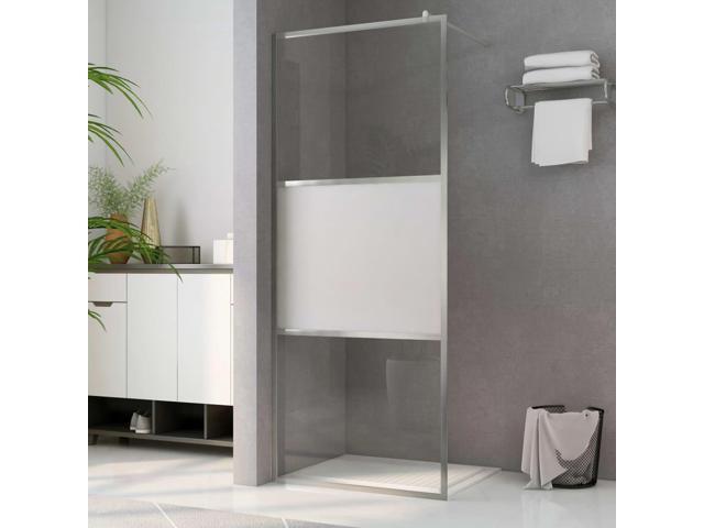 vidaXL Walk-in Shower Wall with Half Frosted ESG Glass Shower Screen Partition
