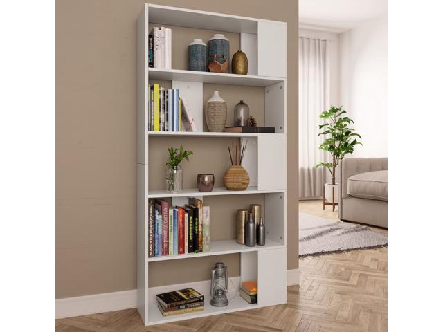 vidaXL Book Cabinet/Room Divider White Chipboard Bookshelf Highboard Book Rack