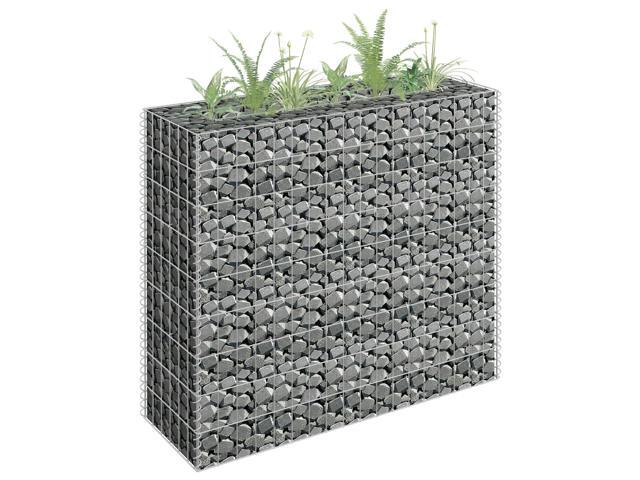 vidaXL Gabion Raised Bed Galvanized Steel 354'x354' Planter Basket Pot Wall