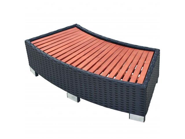 vidaXL Spa Step Poly Rattan Black Deck Patio Hot Tub Bathtub Pool Footstep