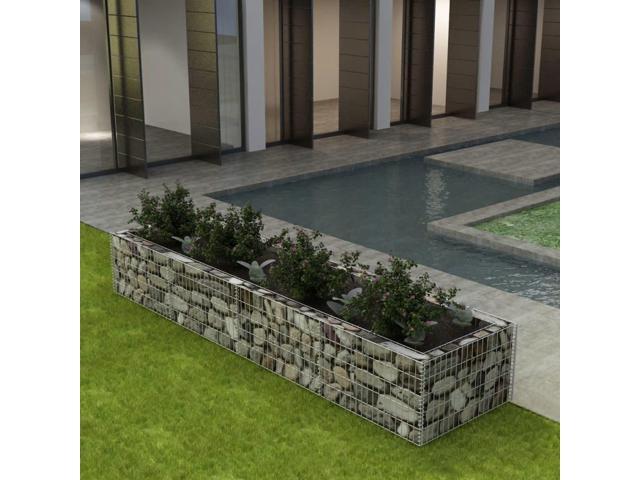 vidaXL Gabion Raised Bed Steel 1417'x354'x197' Silver Garden Outdoor Flower