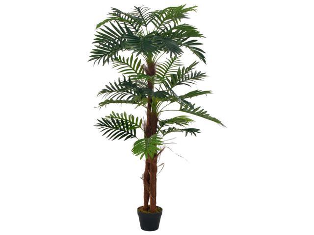 vidaXL Artificial Plant Palm with Pot Green 65' Fresh Faux Plant Leaf Decor
