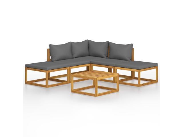 vidaXL Solid Acacia Wood 6 Piece Garden Lounge Set with Cushions Outdoor Sofa