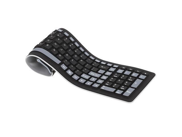 EC2WORLD Mini Flexible Roll Up Wireless Keyboard Waterproof Washable Soft Silicone Keyboard with USB Receiver for traveler Outdoor Using