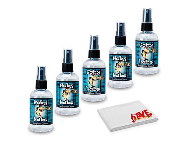 Goby Labs 5-Pack 4 FL OZ Headphone Sanitizing and Cleansing Spray with Cloth