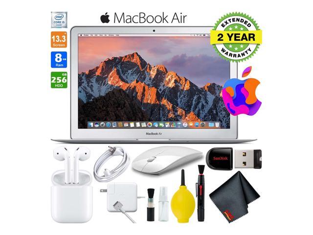 13 Inch MacBook Air 256GB SSD Intel Core i5 (Mid 2017 Silver) MQD42LL/A Laptop Computer Bundle Includes Wireless Mouse USB Flash Drive 2-Year