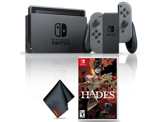 Nintendo Switch (Gray) Gaming Console Bundle with Hades Game and Cleaning Cloth