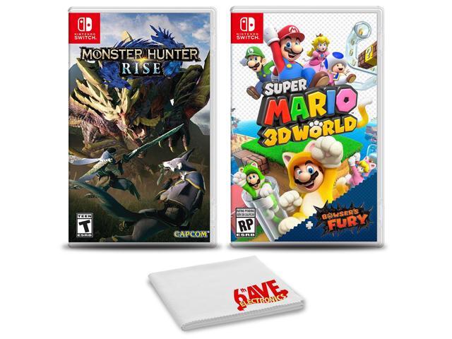Monster Hunter Rise and SuperMario 3D World - 2 Games For Nintendo Switch