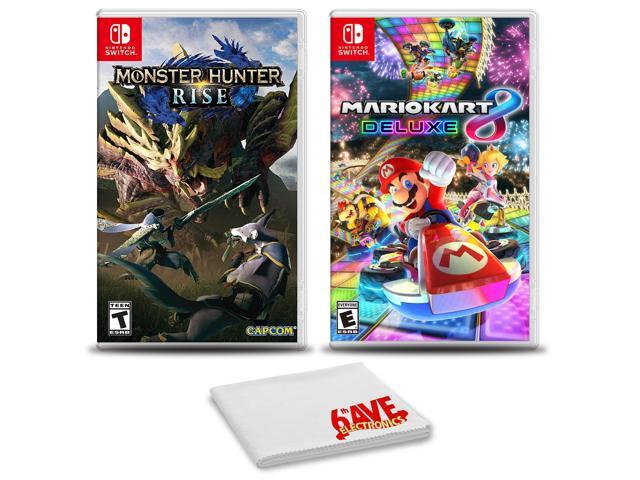 Monster Hunter Rise and Mario Kart 8 Deluxe - 2 Games For Nintendo Switch