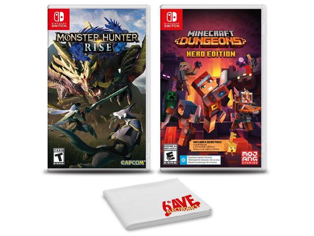 Monster Hunter Rise and Minecraft Dungeons - 2 Games For Nintendo Switch