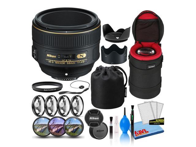 NeweggBusiness - Nikon AF-S 58mm f/1.4G Compact Prime Lens (2210) Intl  Model Bundle