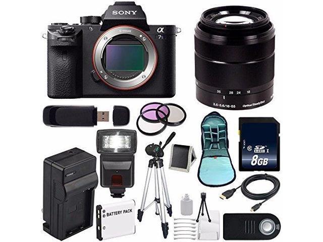 Sony Alpha a7S II a7S Mark II a7SII ILCE7SM2/B Mirrorless Digital Camera (International Model ) + Sony E-Mount SEL 18-55mm Zoom Lens (Black) + 49mm