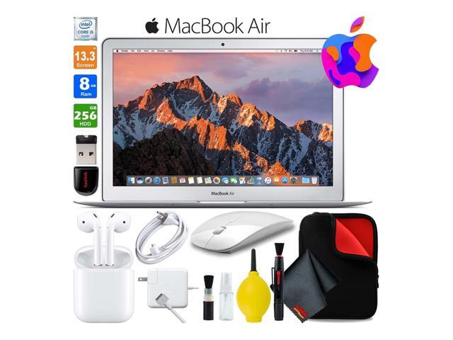 13 Inch MacBook Air 256GB SSD Intel Core i5 (Mid 2017 Silver) MQD42LL/A Laptop Computer Bundle Includes Wireless Mouse USB Flash Drive Fitted