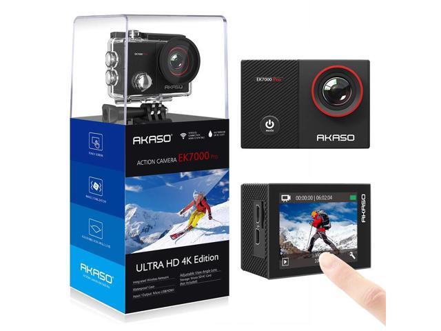 AKASO EK7000 Pro 4K Action Camera with Touch Screen EIS Adjustable View Angle 40m Waterproof Camera Remote Control Sports Camera with Helmet