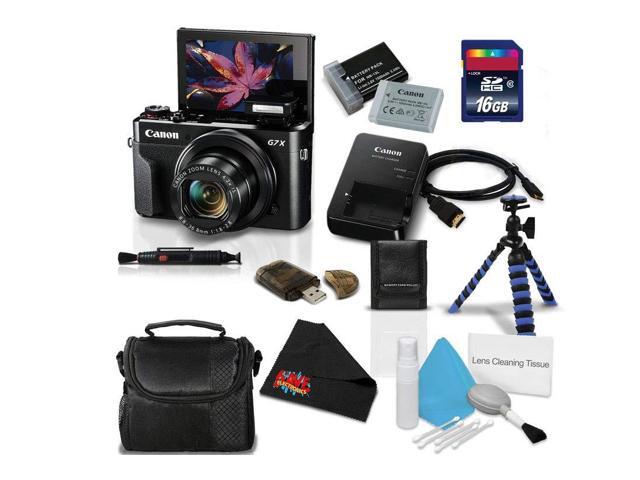 Canon PowerShot G7 X Mark II Digital Camera 1066C001 (International Model) + NB-13L Replacement Lithium Ion Battery + 16GB SDHC Class 10 Memory