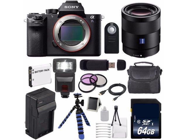 Sony Alpha a7S II a7S Mark II a7SII ILCE7SM2/B Mirrorless Digital Camera (International Model ) + Sony Sonnar T FE 55mm f/18 ZA Lens + 49mm Filter