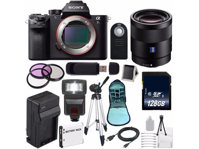 Sony Alpha a7S II a7S Mark II a7SII ILCE7SM2/B Mirrorless Digital Camera (International Model ) + Sony Sonnar T FE 55mm f/18 ZA Lens + 49mm Filter