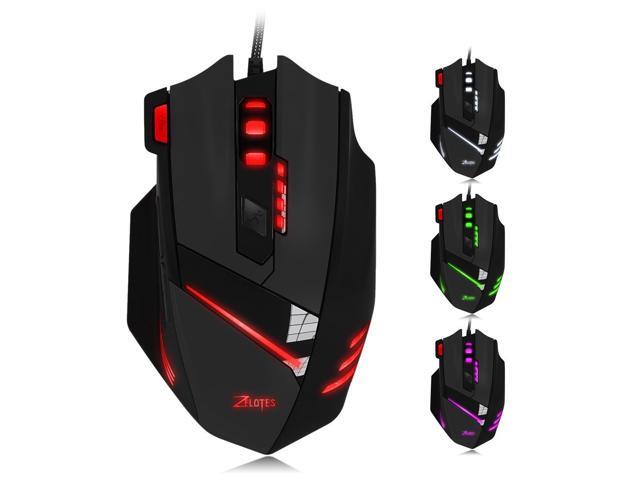 PC USB Gaming mice ZELOTES T60 7200 DPI Wired Computer Mice 7 Buttons Multi-Modes LED Lights Gaming Mouse for PC Mac