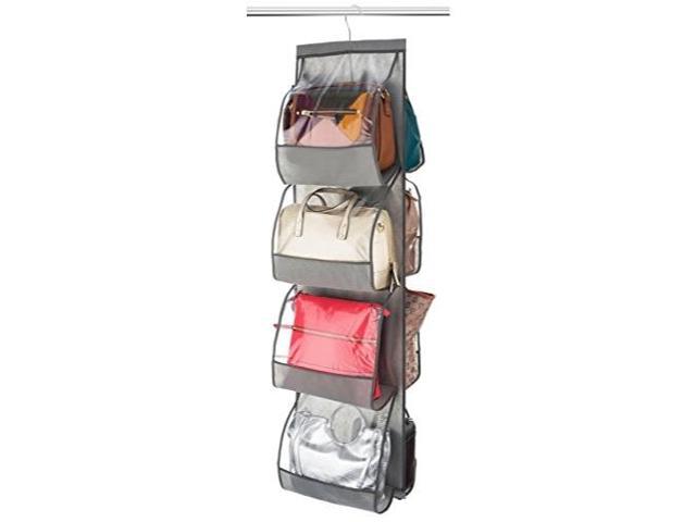 Hanging Purse Organizer For closet Clear Handbag Organizer For Purses Handbags Etc 8 Easy Access Clear Vinyl Pockets With 360 Degree Swivel Hook