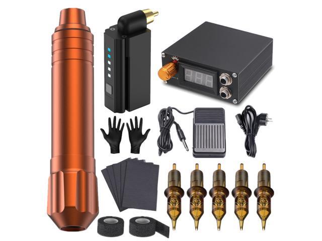 2021 new rechargeable battery tattoo machine set professional wireless power supply motor tattoo pen full set of tattoo equipment