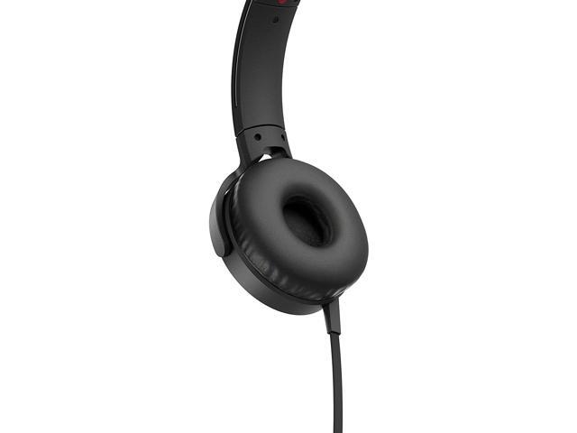 Sony Extra Bass On-Ear Headphones with 30mm drivers Powerful Music Comfort Ear Pads Mic and Remote for Apple and Android Smartphones Black