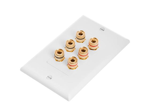 Cmple - Speaker Wall Plate - Banana Binding Post for 3 Speaker - Decoro