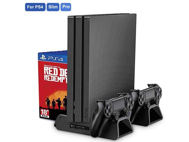 Ps4 vertical stand with cooling fan dual controllers for ps4 ps4 slim ps4 pro console discount