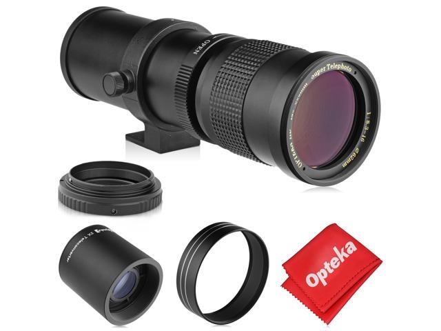 Opteka 420-800mm (w/ 2x- 840-1600mm) f/83 HD Telephoto Zoom Lens for Canon EOS EF Mount Digital SLR Cameras