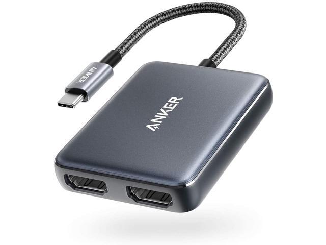 Anker USB C to Dual HDMI Adapter Compact and Portable USB C Adapter Supports 4K@60Hz and Dual 4K@30Hz for MacBook Pro MacBook Air iPad Pro