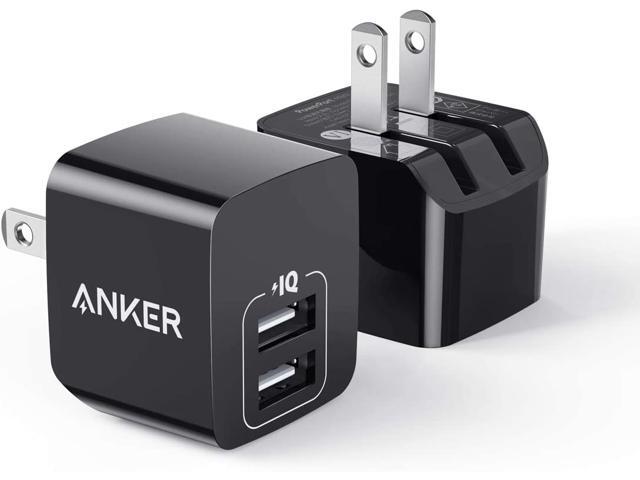 Anker 2-Pack Dual Port 12W USB Wall Charger with Foldable Plug PowerPort mini for iPhone XS/XS Max/XR/X/8/8 Plus/7/6S/6S Plus iPad Samsung